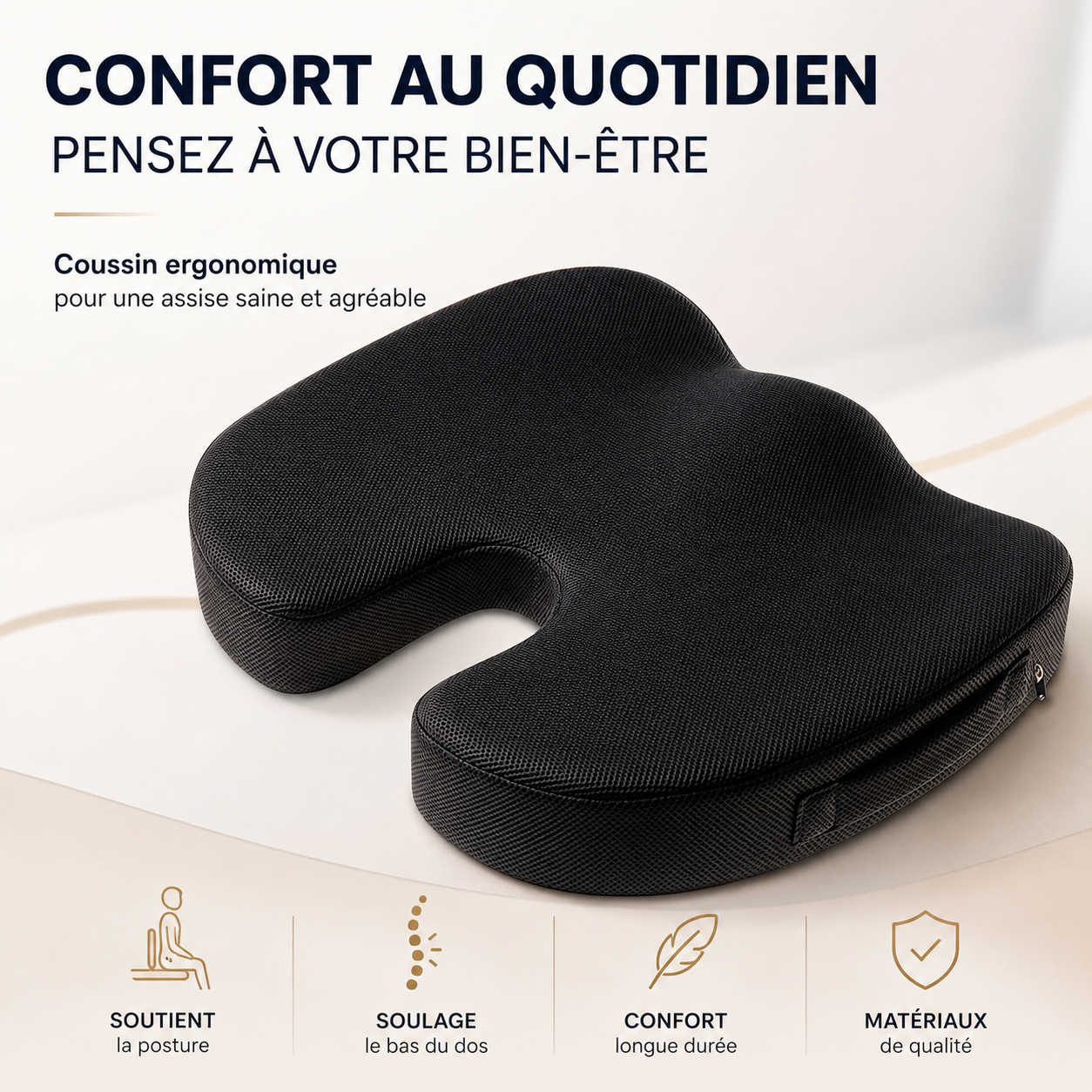 Coussin de confort d'assise | Reluvia — Pour les longues heures assises